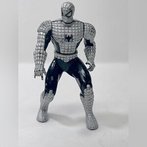 Spider-Man Black & Silver Die-Cast Metal Figure, 2 1/2 Inches Tall, 1997 Toy Biz